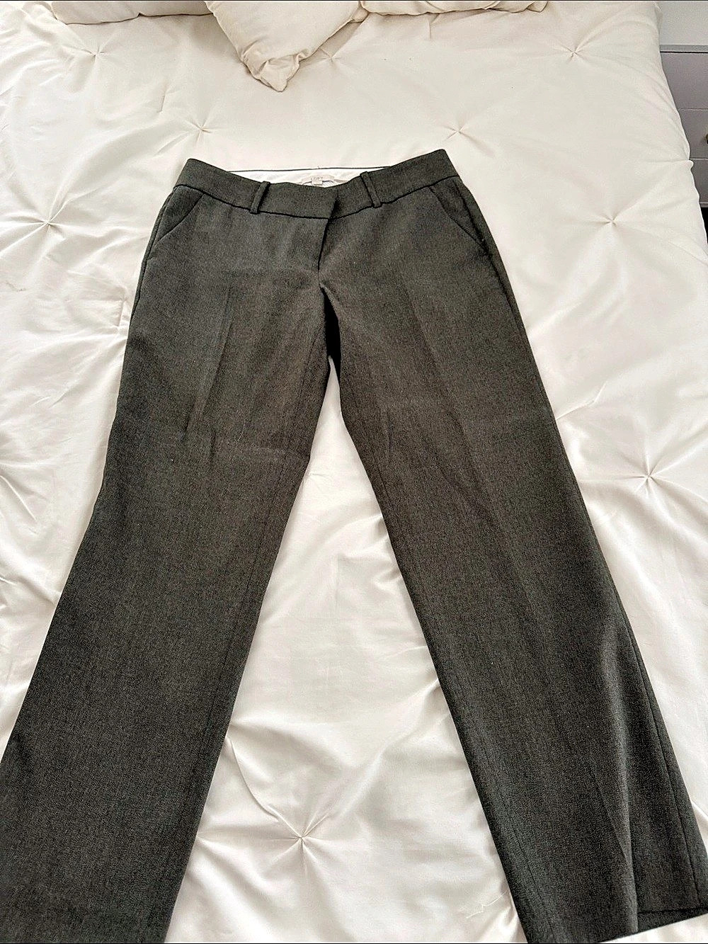 LOFT Marisa Straight Leg Pants Gray Size 8